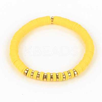 Handmade Polymer Clay Heishi Beads Stretch Bracelets BJEW-JB05303-02-1