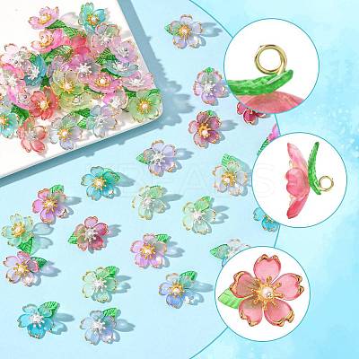 70Pcs Transparent Acrylic Pendants PALLOY-FS00050-1