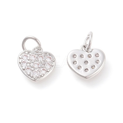 Brass Micro Pave Cubic Zirconia Charms ZIRC-F106-07P-1