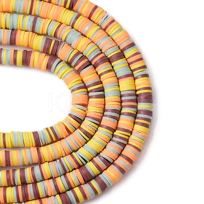 Handmade Polymer Clay Beads Strands CLAY-R089-8mm-T036-1