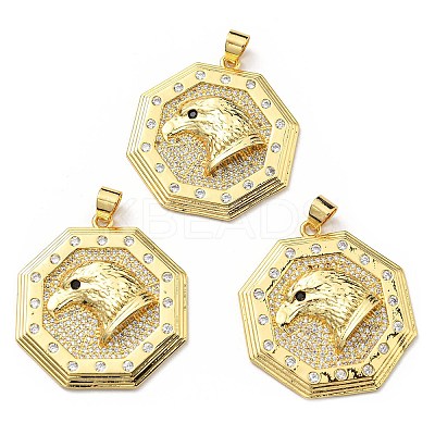 Brass with Cubic Zirconia Pendants KK-K341-36G-1