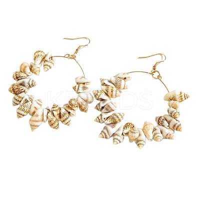 Alloy Resin Shell Shape Dangle Earrings FS-WG8A9F4-07-1
