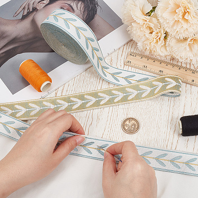 10M Vintage Jacquard Polyester Ribbon OCOR-CY0004-41B-1