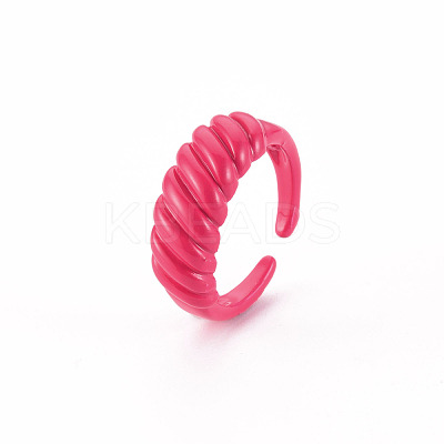 Spray Painted Brass Cuff Rings RJEW-S045-100-NR-1
