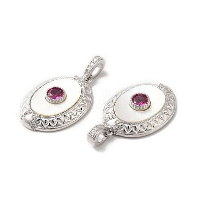 Brass Pave Cubic Zirconia Pendants KK-I703-08P-02-1