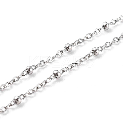 Beaded Necklaces & 304 Stainless Steel Satellite Chain Necklace Sets NJEW-JN03459-1