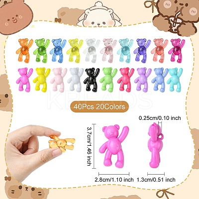 40Pcs 20 Colors Opaque Acrylic Pendants FIND-YW0005-77-1