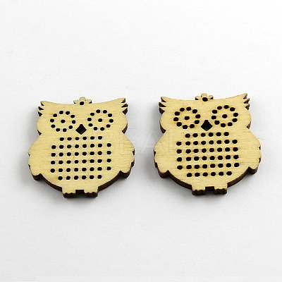 Owl Undyed Wood Pendants X-WOOD-R240-06-1