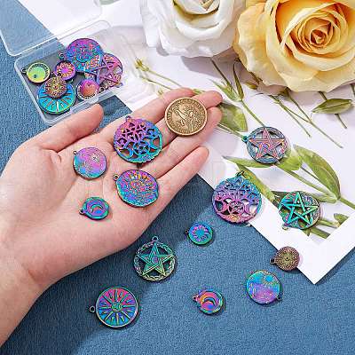 Rack Plating 20Pcs 10 Style 304 Stainless Steel Pendants STAS-SZ0002-60-1