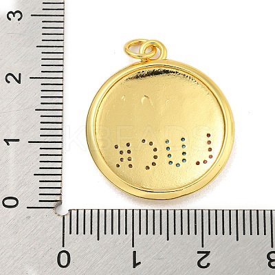 Real 18K Gold Plated Brass Micro Pave Cubic Zirconia Pendants KK-R159-38G-1