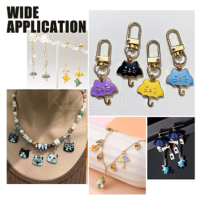 40Pcs 10 Style Alloy Enamel Pendants ENAM-PH0002-51-1