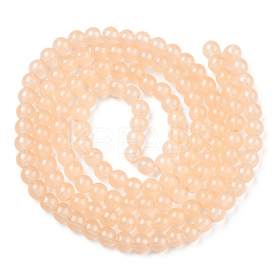 Baking Paint Imitation Jade Glass Round Bead Strands DGLA-Q021-6mm-41-1
