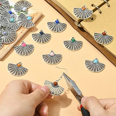 30Pcs Resin Imitation Turquoise Pendants RESI-CJ0003-68-1