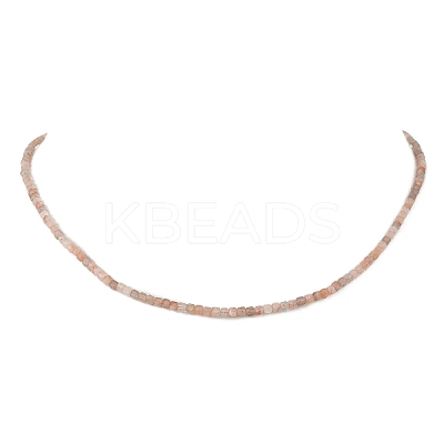 Natural Mixed Gemstone Faceted Cube Beaded Necklaces for Women NJEW-JN06285-1
