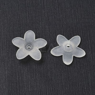 Transparent Frosted Acrylic Flower Beads X-PAB1936Y-10-1