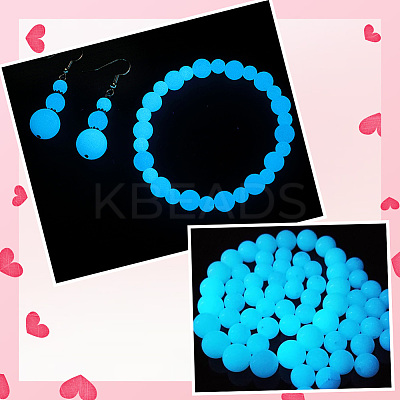 100Pcs 4 Styles Luminous Round Glass Beads GGLA-SC0001-20C-1