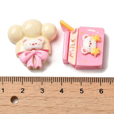 Donut/Bear/Milk Opaque Resin Decoden Cabochons CRES-B019-10-1