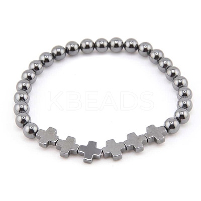 Aluminium & Magnesium Alloy Beads Stretch Bracelets for Men Women OO9310-1