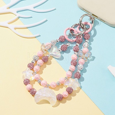 Heart & Moon & Star Acrylic Beaded Bag Straps AJEW-BA00109-1
