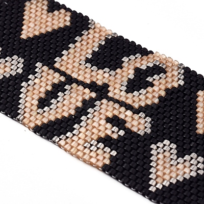 Adjustable Glass Seed Beads Braided Bead Bracelets for Valentine's Day BJEW-D442-19-1