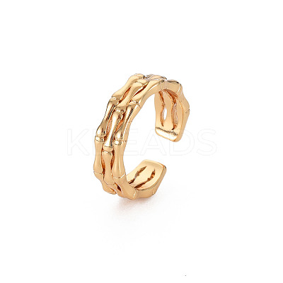 Skeleton Bone Shape Brass Cuff Ring RJEW-S048-004G-NF-1