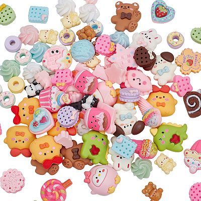 100Pcs Opaque Resin Cabochons CRES-SP0001-15-1