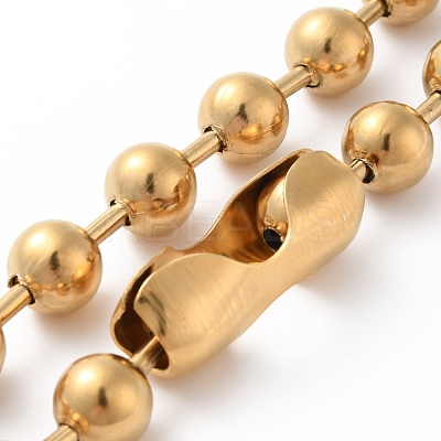 PVD Vacuum Plating 304 Stainless Steel Ball Chain Necklace & Bracelet Set STAS-D181-01G-02C-1