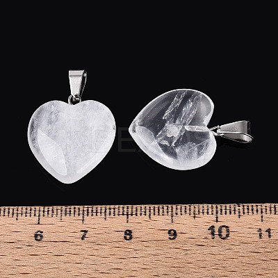 Heart Natural Crystal Pendants LS-G-Q438-15-1