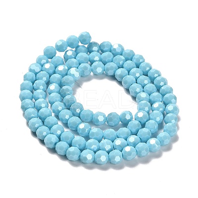 Electroplate Opaque Glass Beads Strands X-EGLA-A035-P6mm-A08-1