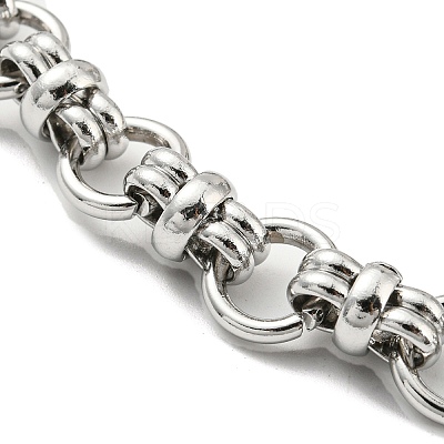 Non-Tarnish 304 Stainless Steel Ring Link Chain Bracelet BJEW-C042-09P-1