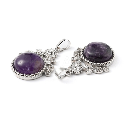 Natural Amethyst Pendants G-P498-01P-05-1