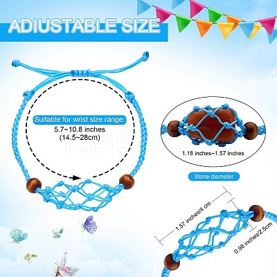 12Pcs Adjustable Braided Nylon Cord Macrame Pouch Bracelet Making AJEW-SW00010-04-1