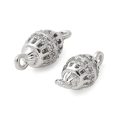 Brass Micro Pave Cubic Zirconia Connector Charms KK-U056-25P-1