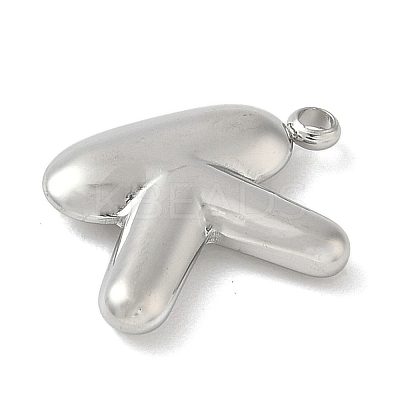 304 Stainless Steel Initial Pendants STAS-S186-12K-P-1