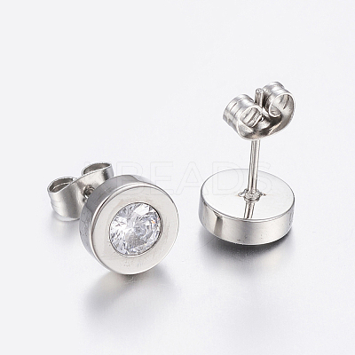 304 Stainless Steel Stud Earrings EJEW-H357-05P-1