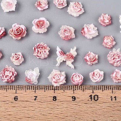 Luminous Flower Resin Cabochons CRES-T025-10D-1