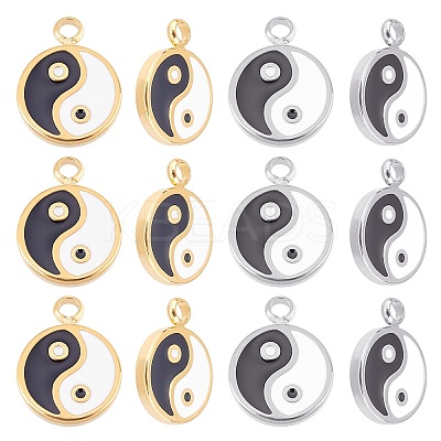 12Pcs 2 Colors Fashion 304 Stainless Steel Enamel Charms STAS-UN0035-98-1