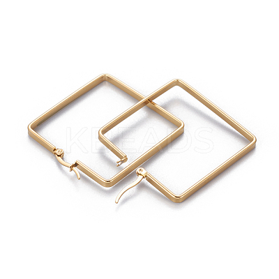 201 Stainless Steel Angular Hoop Earrings EJEW-F219-02B-G-1