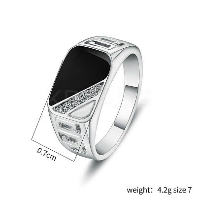 Alloy Micro Pave Cubic Zirconia Finger Rings for Men FS-WGE231C-01-1