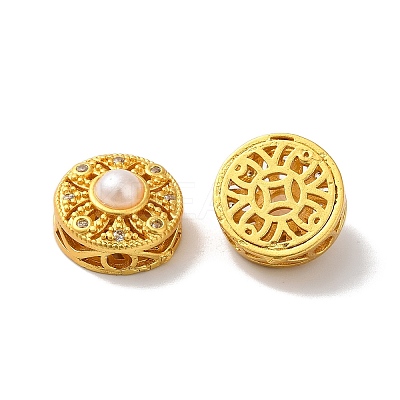 Rack Plating Hollow Brass Cubic Zirconia Beads KK-K381-21C-MG-1