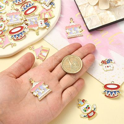 30Pcs 5 Styles Circus Theme Alloy Enamel Pendants ENAM-CJ0004-78-1