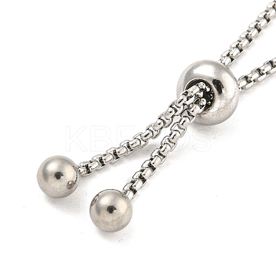 Non-Tarnish Adjustable 304 Stainless Steel Box Chain Slider Bracelet Making MAK-L038-001P-05-1