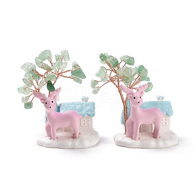 Natural Green Aventurine Tree Display Decoration DJEW-G030-01RG-03-1