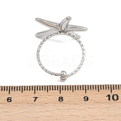 304 Stainless Steel Adjustable Open Cuff Rings for Women RJEW-K303-01P-1