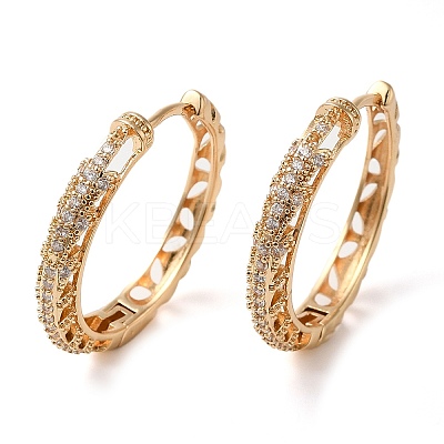 Brass Micro Pave Cubic Zirconia Hoop Earrings EJEW-M238-58KCG-1