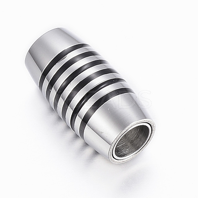 Smooth 304 Stainless Steel Magnetic Clasps with Glue-in Ends STAS-H402-57P-6mm-1