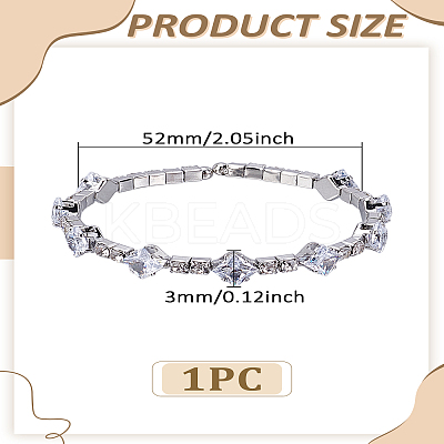1Pc Alloy Pave Cubic Zirconia Open Cuff Bangles for Women BJEW-LP0003-42A-1