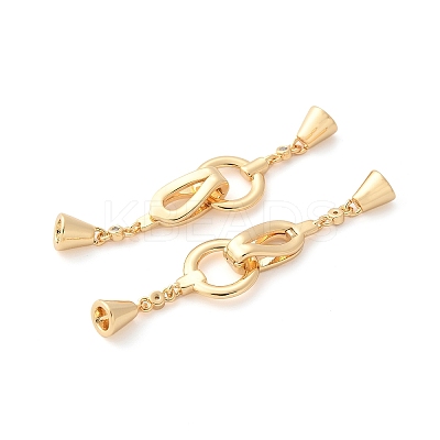 Brass Fold Over Clasps KK-L289-009G-1