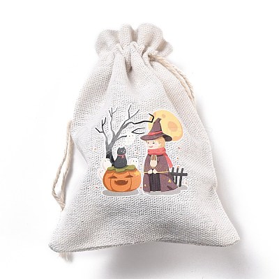 Halloween Cotton Cloth Storage Pouches ABAG-M004-01L-1