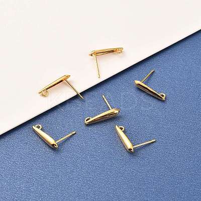 Brass Stud Earring Findings X-KK-F824-003G-1